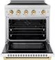 ZLINE Autograph Edition Paramount 30" Satin Stainless Steel Pro Style Induction Range with White Matte Door & Polished Gold Accents-1