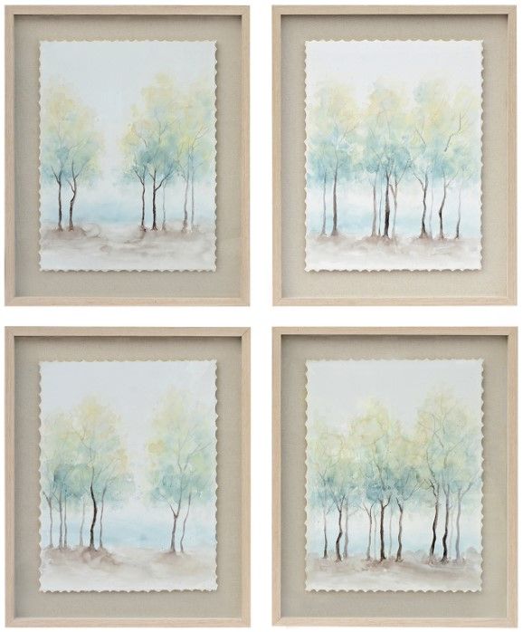 Crestview Collection Pastel Forest 4-Piece Wall Art Set-0