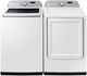 Samsung White Top Load Washer & Gas Dryer Laundry Pair-0