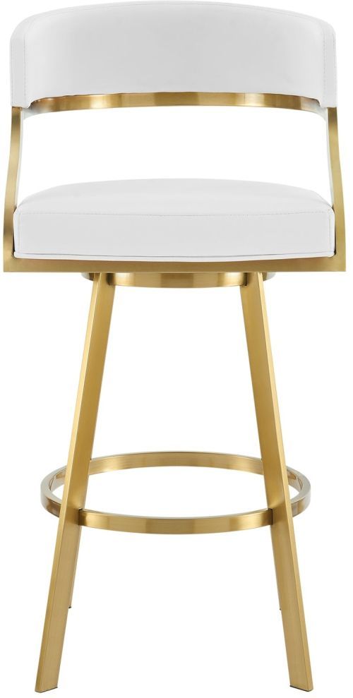 Armen Living Saturn Gold/White Swivel Bar Stool-3