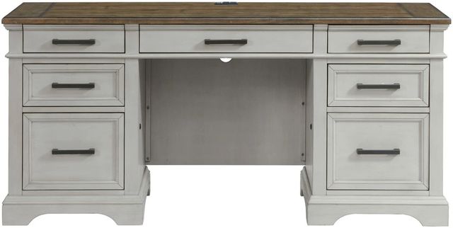 Intercon Drake French Oak/Rustic Gray Credenza-2