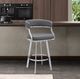 Armen Living Dione Brushed Stainless Steel/Grey Counter Stool-3