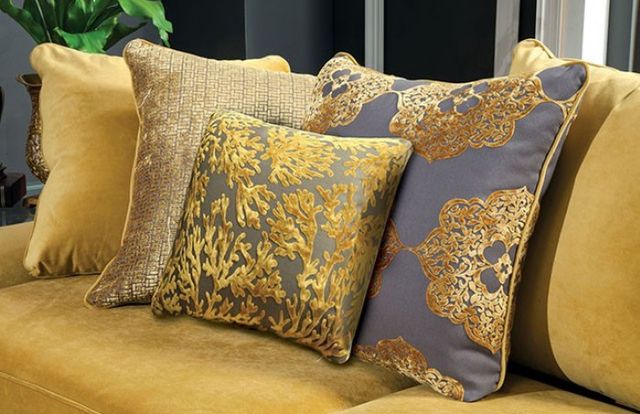 Furniture of America® Viscontti Gold Loveseat-3