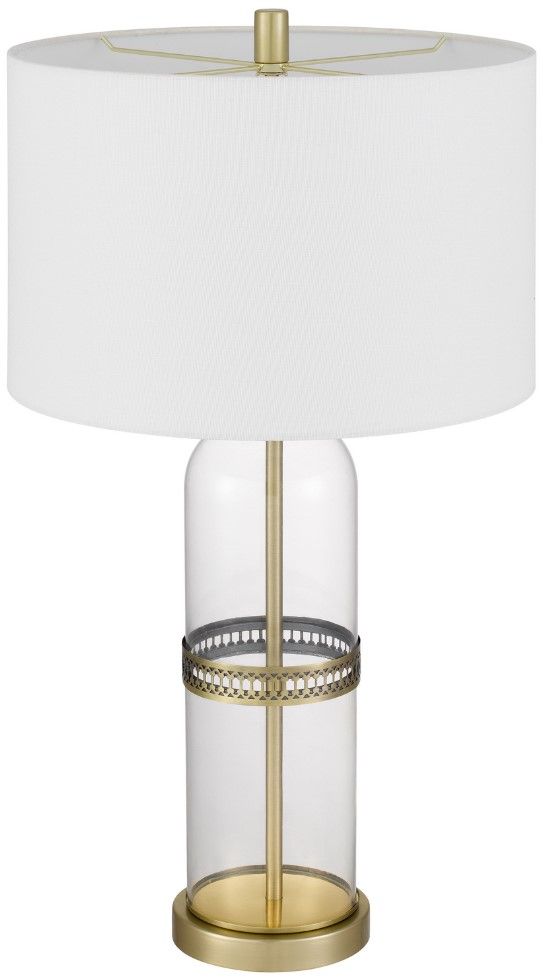 Cal® Lighting & Accessories Bullet Shaped 2-Piece Antique Brass Table Lamp Set-2