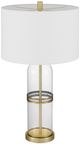 Cal® Lighting & Accessories Bullet Shaped 2-Piece Antique Brass Table Lamp Set-2