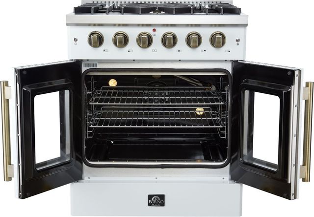FORNO®  Galiano Series Alta Qualita 30" White Pro Style Gas Range -4