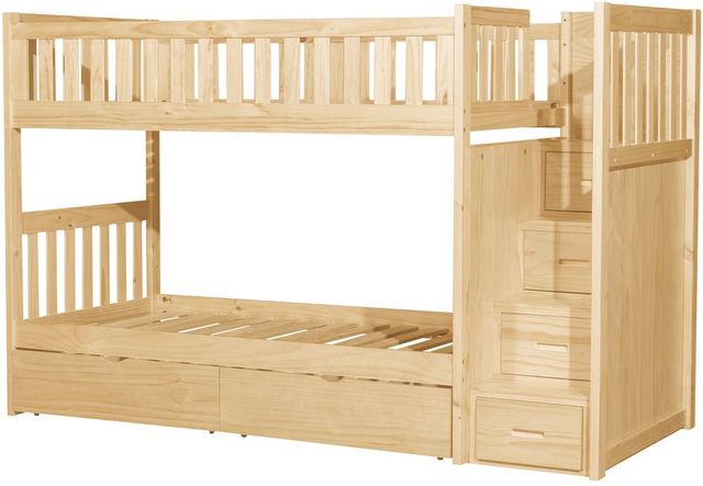 Homelegance® Bartly Natural Pine Youth Twin/Twin Step Storage Bunk Bed-3