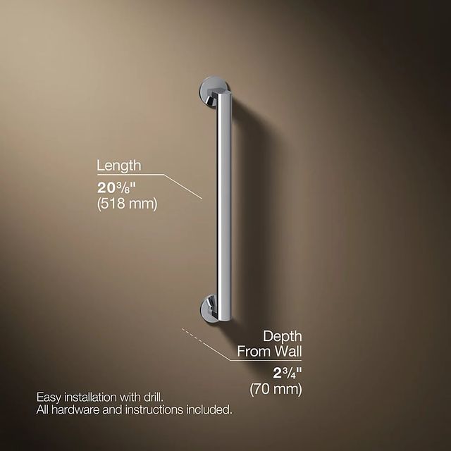 KOHLER® Components™ Polished Chrome 18" Grab Bar-2