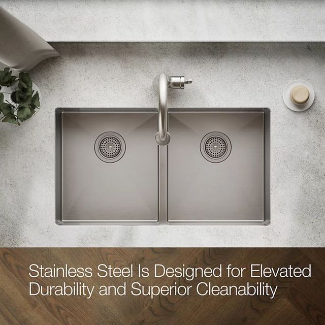 KOHLER® Strive® Stainless Steel 32" Undermount Double-Bowl Kitchen Sink with Accessories-4