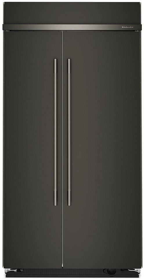 KitchenAid® 42" 25.5 Cu. Ft. Black Ore Built In Side-by-Side Refrigerator with Platinum Interior-0