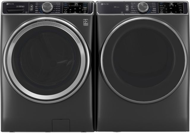 GE® Profile™ Carbon Graphite Front Load Washer and Electric Dryer Laundry Pair-0