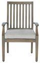 Signature Design by Ashley® Rainier Ranch 2-Piece Beige/Brown Aluminum Outdoor Dining Arm Chair with Cushion-2