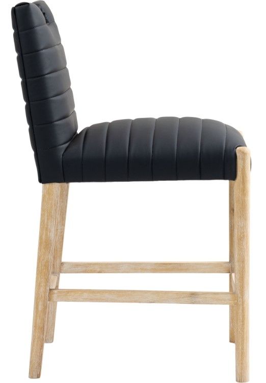 Meridian Furniture Aimee Black/Natural Vegan Leather Counter Stool-2