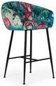 VIG Furniture Modrest Roxann Black/Floral Velvet Bar Stool-0