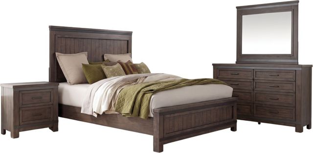 Liberty Furniture Thornwood Hills 4-Piece Rock Beaten Brown Queen Panel Bedroom Set-0