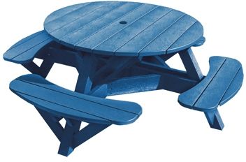 C R Plastics Blue Picnic Table-0