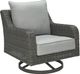 Signature Design by Ashley® Elite Park Gray Aluminum/Resin Wicker Outdoor Swivel Lounge with Cushion-0