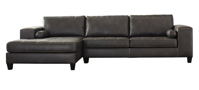 Signature Design by Ashley® Nokomis 2-Piece Charcoal Living Room Set-1