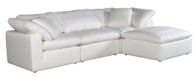 Moe's Home Collection Terra Condo Lounge 4-Piece Cream White L-Shaped Modular Sectional and Ottoman-0
