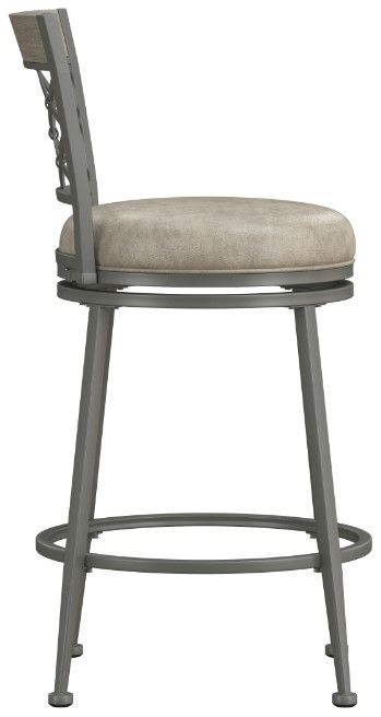 HH2 Home Hutchinson Pewter Swivel Counter Stool-2