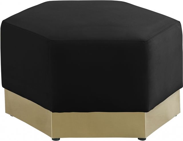 Meridian Furniture Marquis Black Velvet Ottoman-0