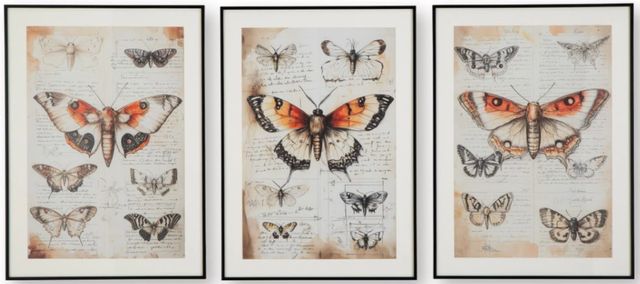 Signature Design by Ashley® Jossletts 3-Piece Black/Ivory/Orange Wall Art Set-0
