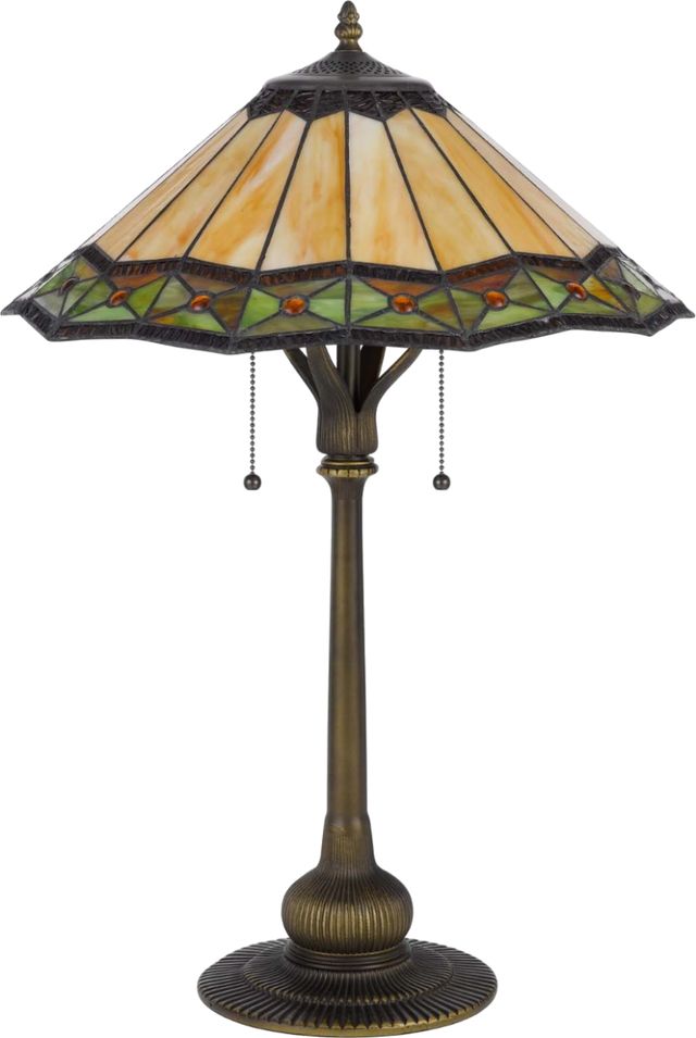 CAL Lighting & Accessories Tiffany Bronze Table Lamp-1