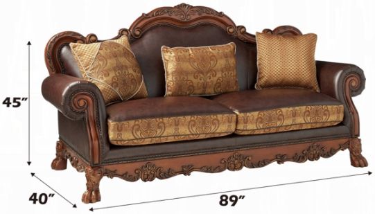 ACME Furniture Dresden Brown/Cherry Oak Sofa-2