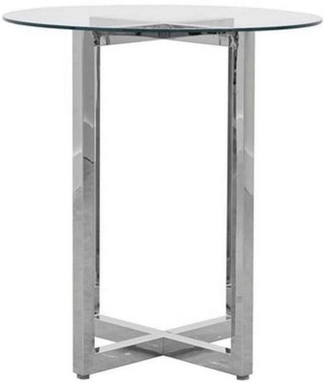 Modus Furniture Amalfi Glass Top 32" Round Bar Table with Chrome Base-0