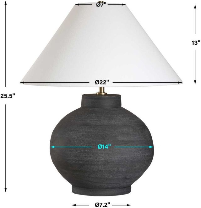 Uttermost® Tramore Rustic Charcoal Table Lamp-3