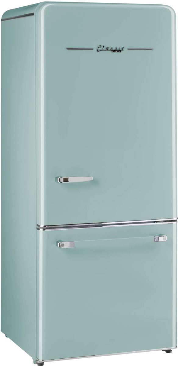 Unique® Appliances Classic Retro 30 in. 18 Cu. Ft. Ocean Mist Turquoise Bottom Freezer Refrigerator-3