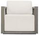 Uttermost® Uttermost® Remsen Weathered Gray/Oyster Wood Indoor-Outdoor Gray Lounge Chair with Cushion-3