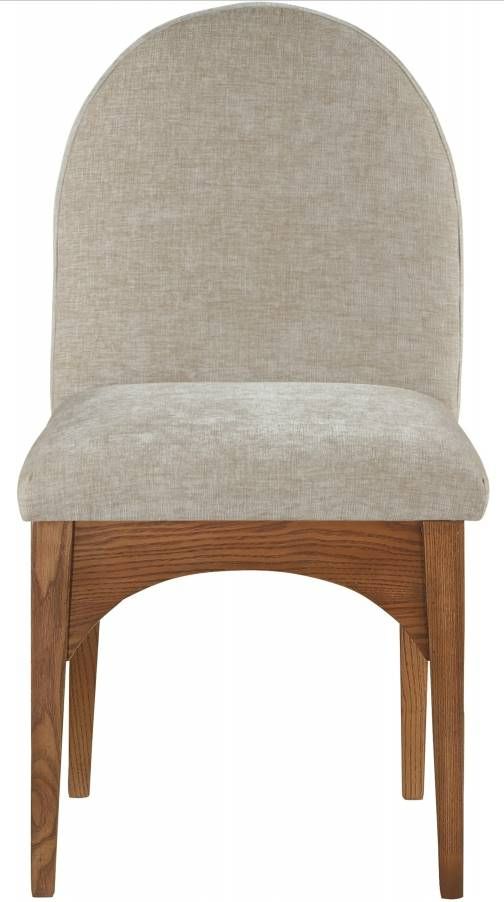 Meridian Furniture Waldorf Beige/Walnut Chenille Upholstered Dining Chair-1