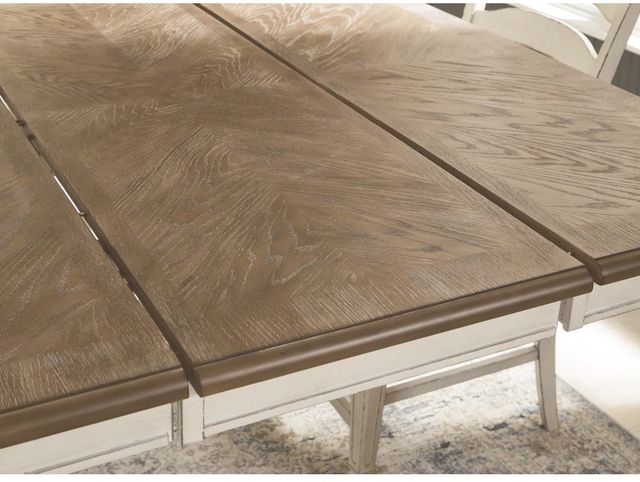 Signature Design by Ashley® Realyn Taupe Counter Height Dining Table with Chipped White Legs-3
