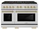 ZLINE Autograph Edition Paramount 48" 6.7 Cu. Ft. Satin Stainless Steel Gas Range with 8 Burner DuoPro™ Cooktop and Dual Oven with Champagne Bronze Accent-0