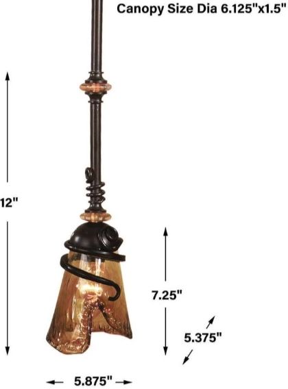 Uttermost® Vitalia Oil Rubbed Bronze Mini Pendant-2