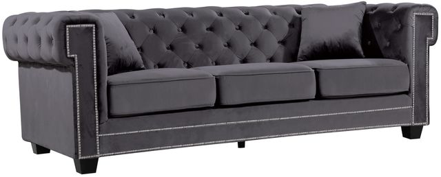 Meridian Furniture Bowery Grey Velvet Sofa-0