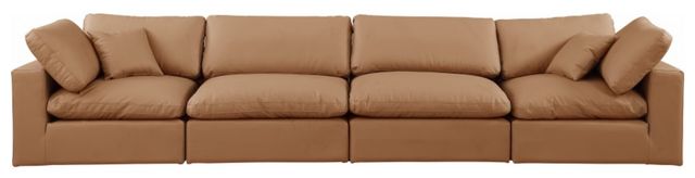 Meridian Furniture Comfy 4-Piece Cognac Modular Sectional Sofa-1