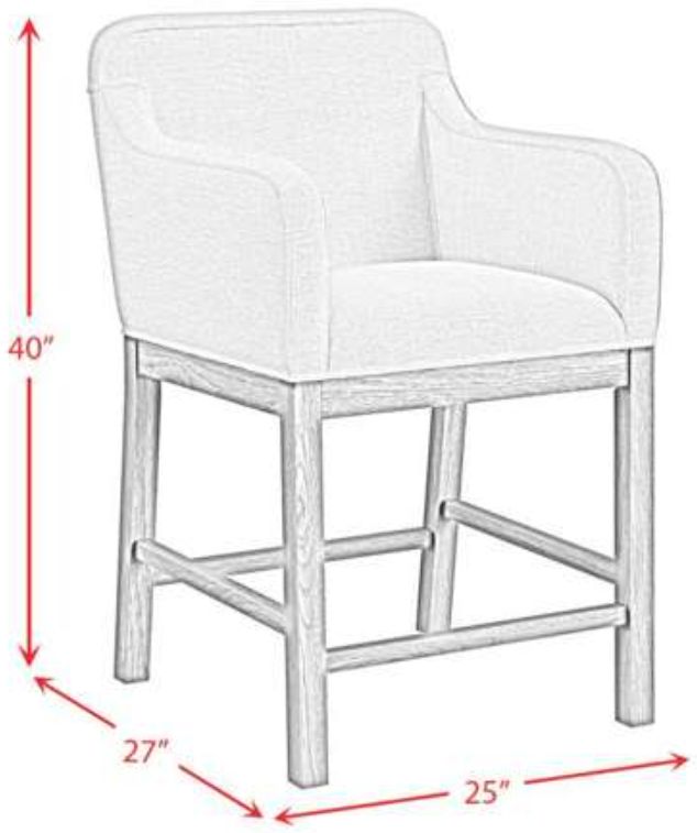 Elements International Glinda Brown/Light Gray Counter Chair-2