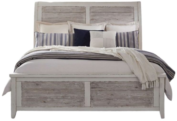 Liberty Furniture Backroads Parchment Brown/Weathered White Queen Sleigh Bed