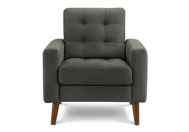 Monarch Specialties Inc. Dark Grey 31" Accent Chair with Walnut Wood Legs-0