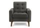 Monarch Specialties Inc. Dark Grey 31" Accent Chair with Walnut Wood Legs-0