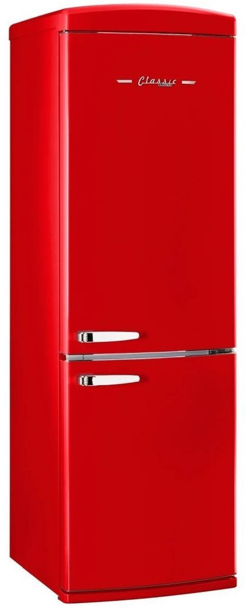 Unique® Appliances Classic Retro 24" 11.7 Cu. Ft. Candy Apple Red Counter Depth Bottom Freezer Refrigerator-0