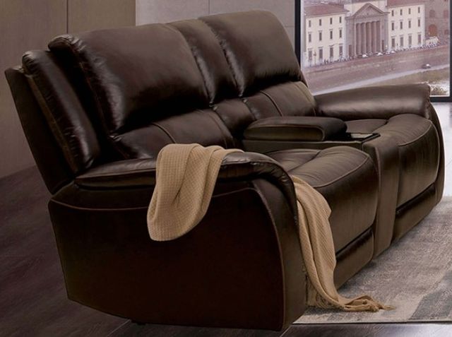 Furniture of America® Gorgius Espresso Power Reclining Loveseat -0