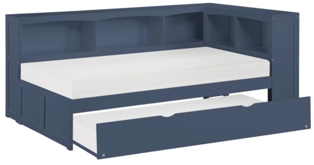 Homelegance® Nora Blue Twin Bookcase Corner Platform Bed-3