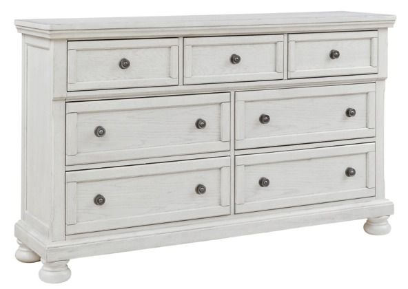 Signature Design by Ashley® Robbinsdale 2-Piece Antique White King Panel Bed Set-2