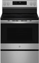 GE Profile™ 30" Fingerprint Resistant Stainless Steel Smart Freestanding Electric Convection Range with No Preheat Air Fry and EasyWash™ Oven Tray-0