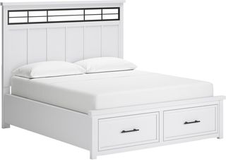 Benchcraft® Ashbryn White King Storage Panel Bed
