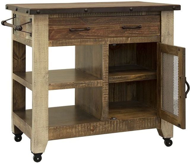International Furniture Direct Antique Brown Kitchen Island-2