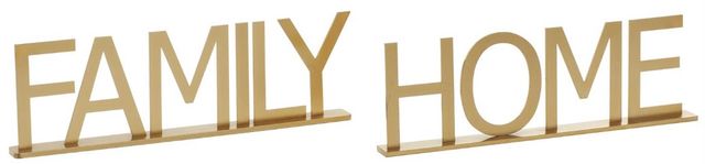 Deco Marche 2-Piece Gold Family Home Decorative Sign Set-1